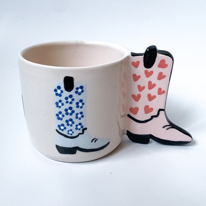 Howdy Handmade Ceramic Mug, Hand painted coffee or tea cup, housewarming gift image 8
