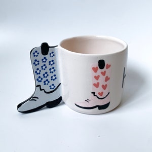 Howdy Handmade Ceramic Mug, Hand painted coffee or tea cup, housewarming gift image 4