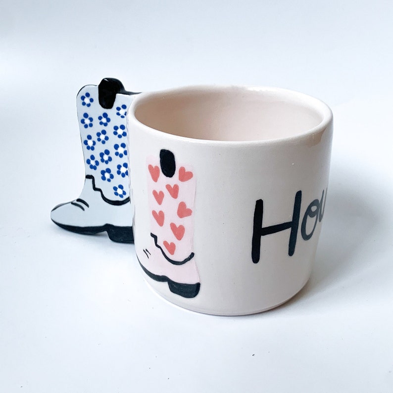Howdy Handmade Ceramic Mug, Hand painted coffee or tea cup, housewarming gift image 5