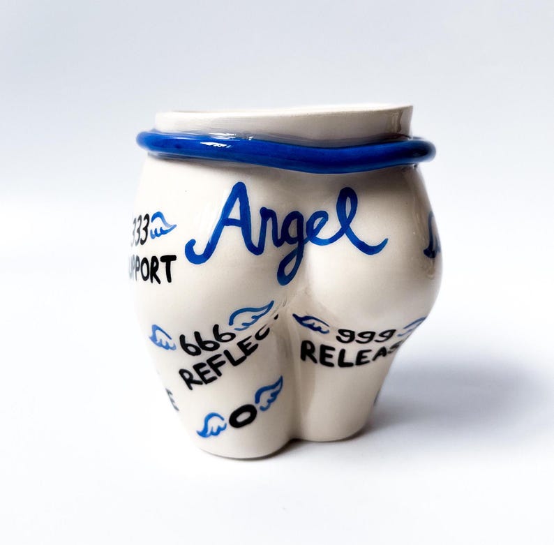 Handmade Angel Number Ceramic Mug: Body Shaped Coffee Mug image 6