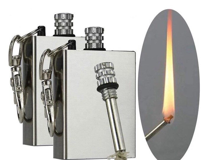 Set of 2 Stainless Steel Flint Fire Starter Match Etsy