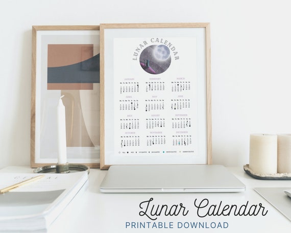 LUNAR CALENDAR 2022, Moon Phases 2022, Astrology, A3 Adjustable Print  Sizes, Download - Etsy