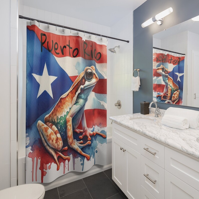 Puerto Rico Flag and Coqui Shower Curtains Etsy