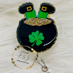 Leprechaun Pot of Gold Badge Reel, St. Patrick’s Day Badge Reel