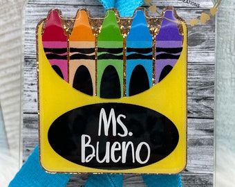 Crayon Box Teacher Lanyard