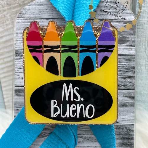 Crayon Box Teacher Lanyard Etsy