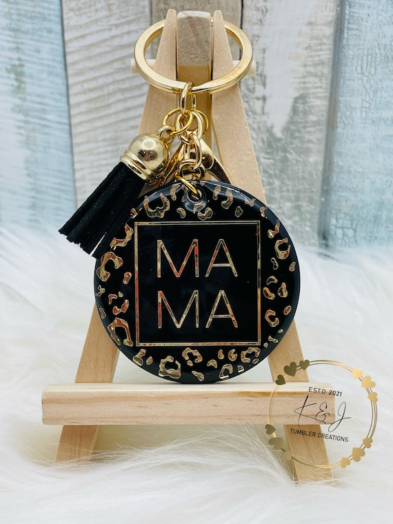 Leopard store print keychain