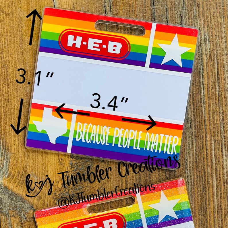 HEB Rainbow Name Badge Pride Name Badge Badge Buddy Etsy