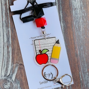 Notebook Paper Beaded Lanyard / School Themed Lanyard