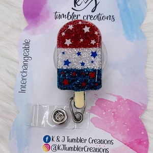 4th of July Butterfly Badge Reel - Patriotic Badge Reel - Badge Reel - Retractable ID Badge Holder - Badge Pull - ID Badge