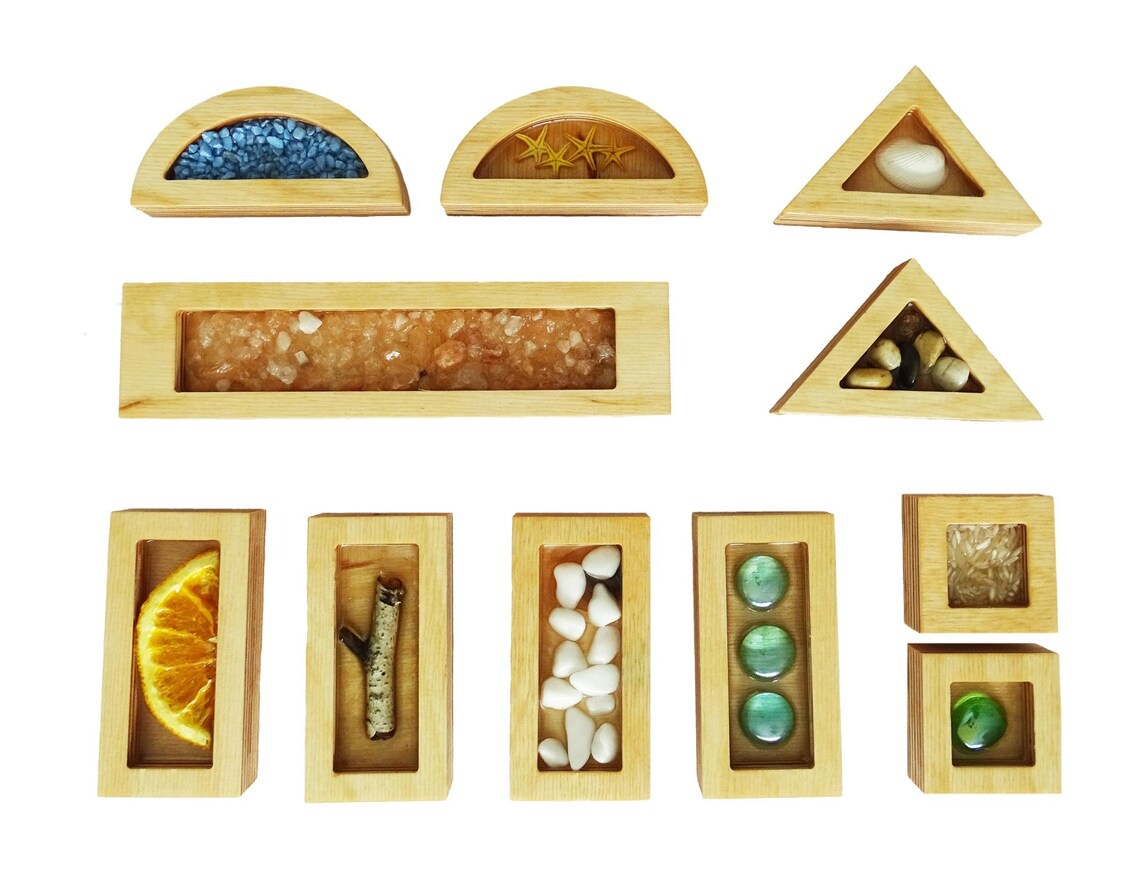 Wood Sensory Blocks/Kids Montessori Learning Toys/Anti Stress Etsy
