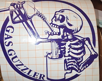 Gas guzzler vinyl decal