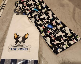Boa Kitchen Neck Towel Cute Dog Design /Cooking Scarf Kitchen Boa, Cooking, Cleaning, Spills, Potholder, Dish Towel
