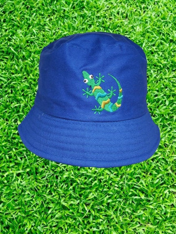 Bucket Hat, Children Everyday Cotton Style unisex Trendy Fishing Embroidered Lizard, Beach, Fishing,, Summer
