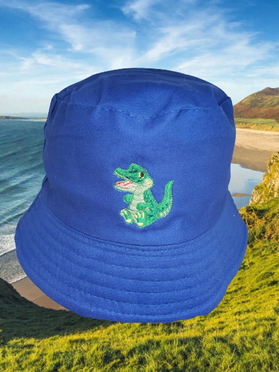 Bucket Hat, Children Everyday Cotton Style Unisex Trendy Fishing  Embroidered Crocodile Beach Summer 