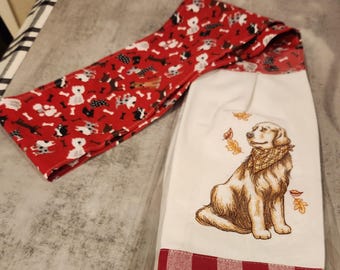 Boa  Kitchen Neck Towel Adorable Dog/Cooking Scarf Kitchen Boa, Cooking, Cleaning, Spills, Potholder, Dish Towel