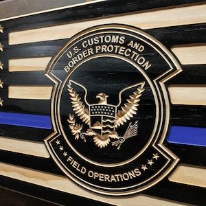 U.S. Customs and Border Protection Wood American Flag