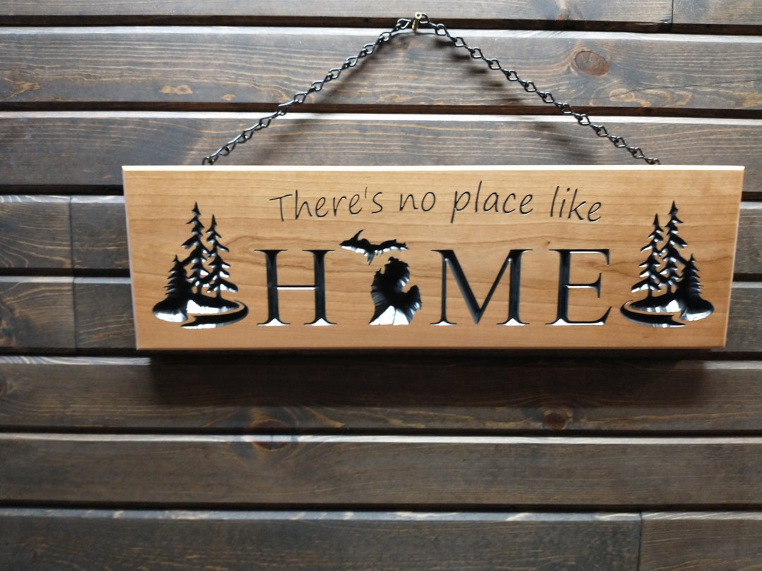 No Place Like Home Michigan Wood Sign - Etsy