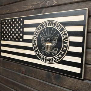 US Navy Veteran American Flag