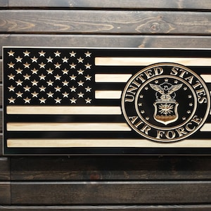 United States Air Force American Wood Flag