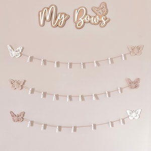 Butterfly Bow Holder - Large | Baby Girl Room Decor | Accessory Holder | Acrylic | Baby Bows | Wall Decor | Girls Room