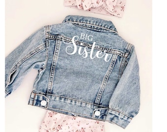 Oversized Denim Jacket | Personalised Jacket | Baby/Kids | Denim Jacket | Baby Jacket | Big Brother | Baby Name Jacket