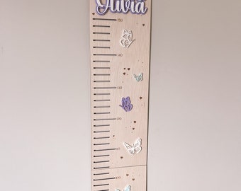 Height Chart Butterfly | Baby Height Chart | Name Plaque | Nursery Decor | Kids Room | Acrylic Name | Baby Room | Custom Name Sign |Wood