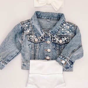 Oversized Pearl Denim Jacket