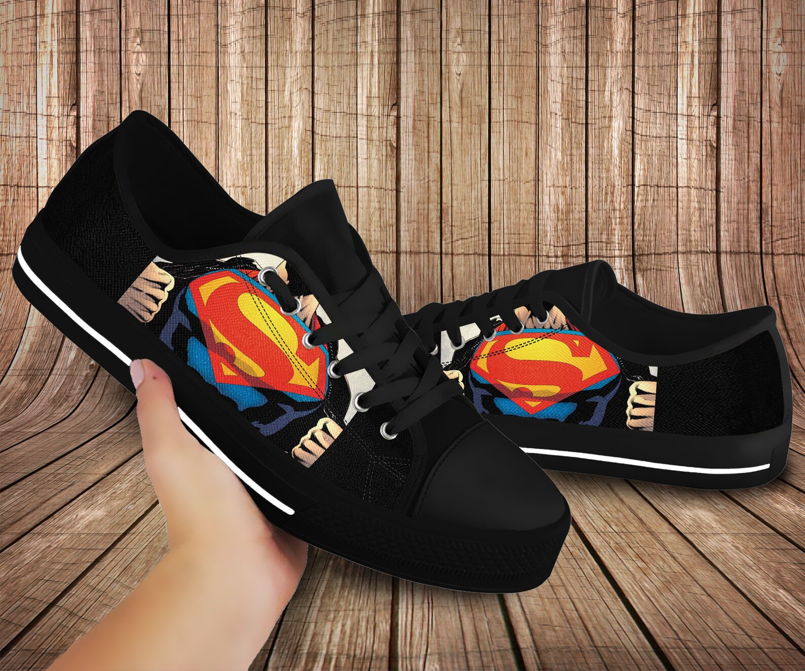 Superman Custom Lowtop DC Comics Running Shoes Avengers Etsy