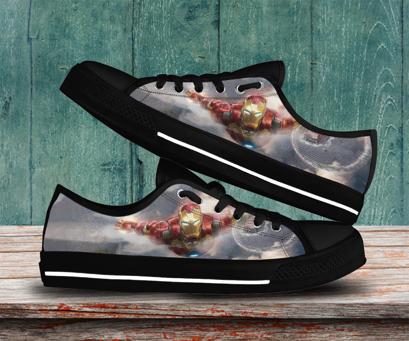 Iron Man Custom Lowtop Marvel Comics Running Shoes The Etsy