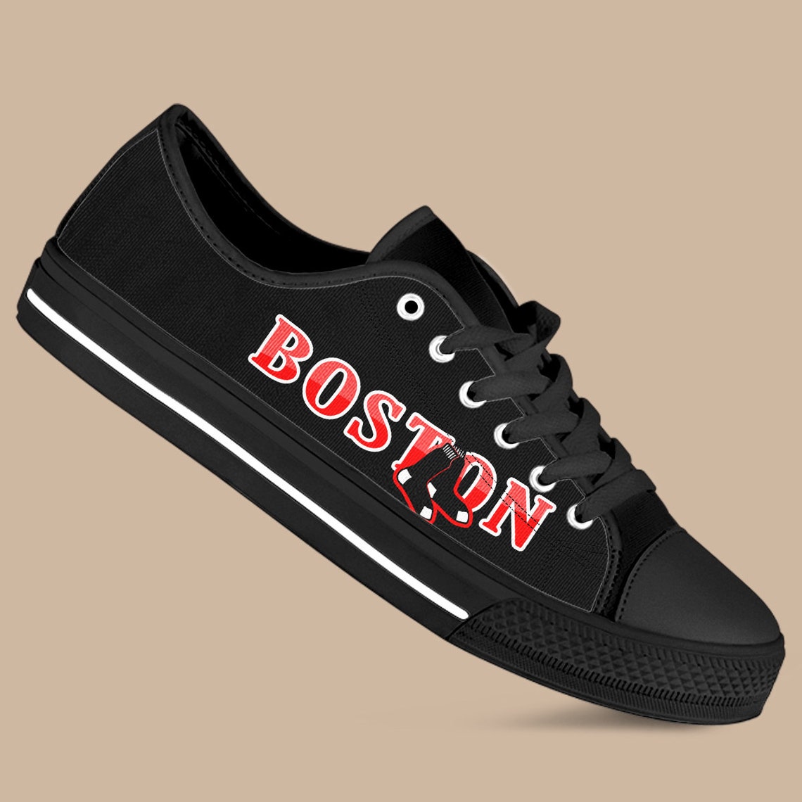 Boston Red Sox Custom Lowtop American Baseball Running Shoes Etsy