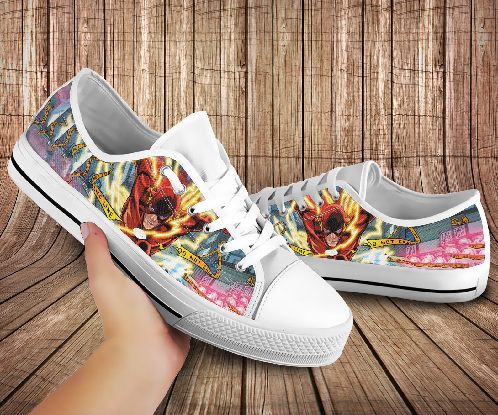 Flash Custom Lowtop DC Comics Running Shoes Avengers Canvas Etsy
