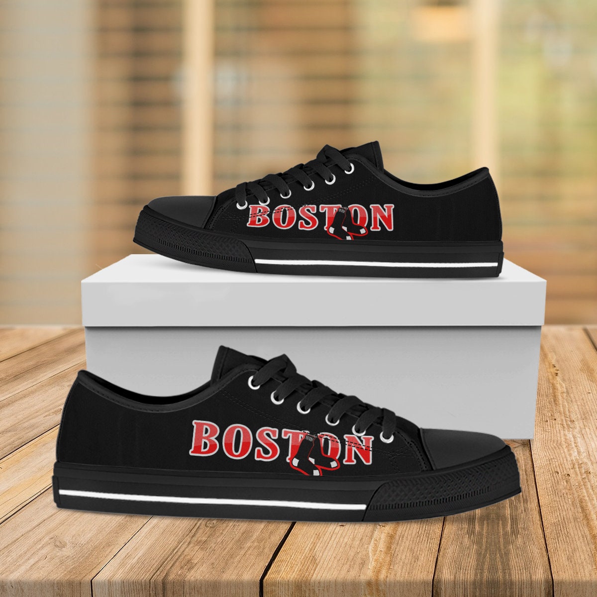 Boston Red Sox Custom Lowtop American Baseball Running Shoes Etsy