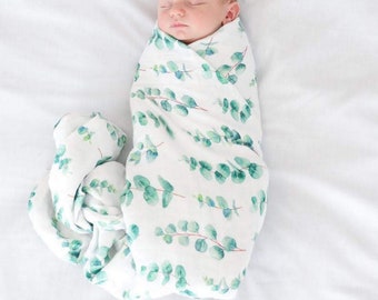 GEOPLE | Muslin Organic Baby Swaddle Blanket 100% Cotton Eucalyptus High Quality Breastfeeding Cover Newborn Gift
