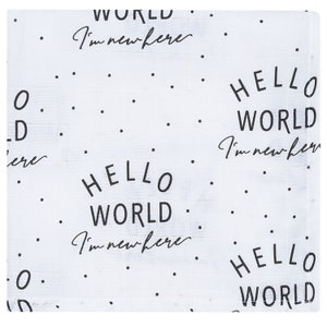 GEOPLE | Musselin Baby Swaddle 3er Set Hallo Welt Spucktuch %100 Baumwolle Neugeborenen Baby Shower Geschenk
