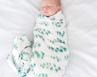 GEOPLE | Musselin Baby Swaddle Decke 100% Baumwolle Bio Eukalyptus
