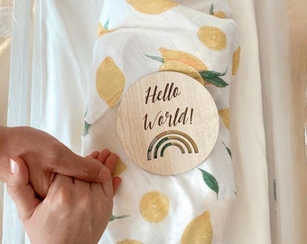 GEOPLE | Muslin Baby Swaddle Blanket Organic 100% Cotton - Lemon New Baby Gift