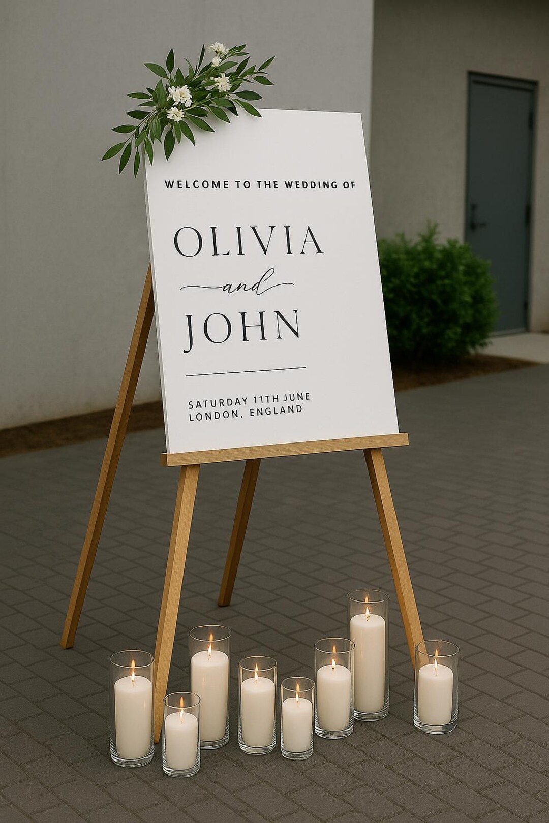 Modern Wedding Welcome Sign Template • Minimalist Editable Sign ...