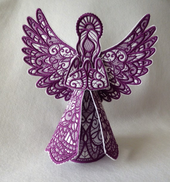 angel purple dress tree topper Purple Angel, Felt Angel Tree Topper, Christmas Angel, Angel Decoration,