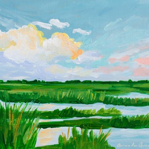 Impresión giclée de un pantano colorido: arte paisajístico de Carolina del Sur