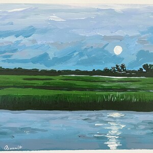 Moonlight on water Painting by Mat McDermott