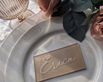 Rectangle Place Cards, Acrylic Place Cards, Wedding Escort Cards, Wedding Name Cards, Place Card Guest Names, Wedding Stationery