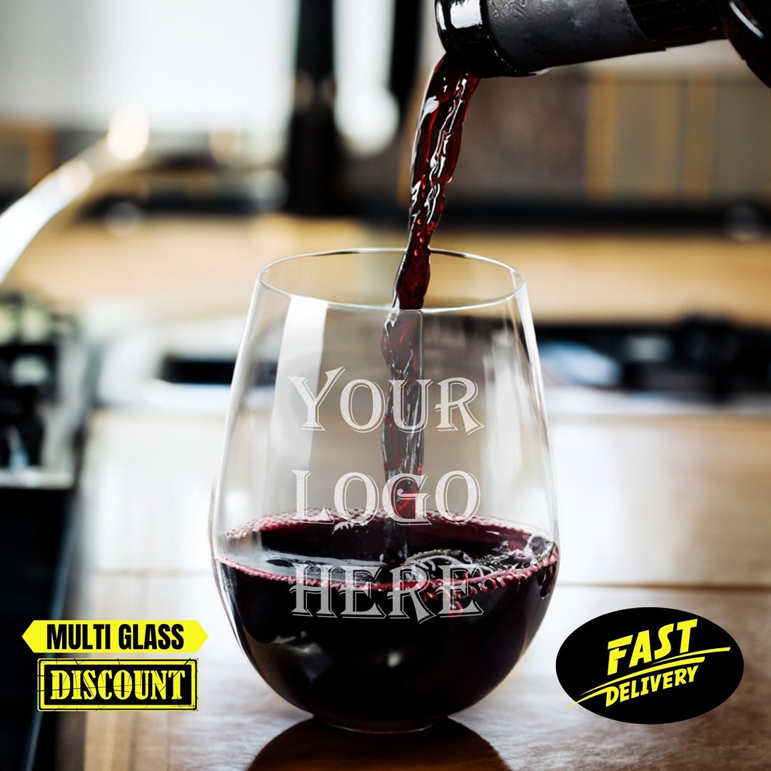 Your Custom Text or Design 15oz Stemless Wine Glasses Bulk