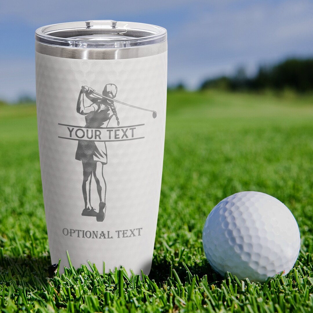 Golf Monogram 20oz Dimpled Tumbler Gift for Golfer Women Golf Club Gift Custom Text Split