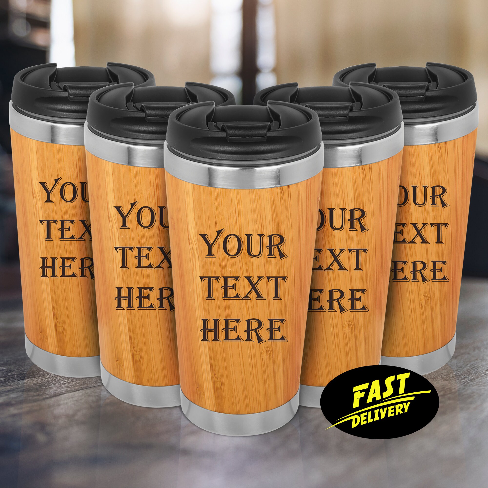 Travel Mug Personalized, Customize With Artwork, Text, Photos, All Artwork  Goes Under the Glaze so Dishwasher Safe, Flip Top, Holds 16 Ounce 