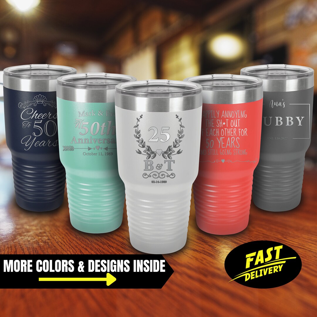 Personalized Tumbler Anniversary Gifts, Anniversary Tumbler Gifts, 50th ...