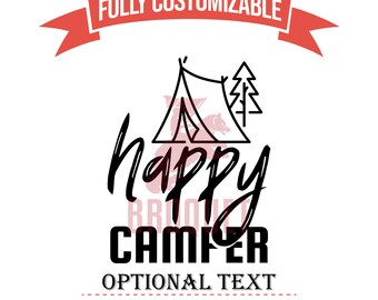 Camping Gift Custom 15oz Bamboo Tumbler, Happy Camper Trip Tumbler Des –  Broquet
