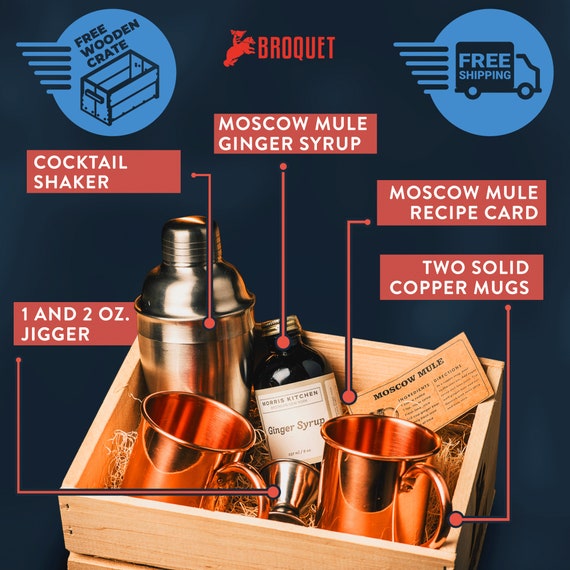 Moscow Mule Kit, Moscow Mule Gift Set, Moscow Mule Set, Moscow Mule Gift,  Mens Gift Basket, Alcohol Gift Basket, Gift Baskets for Men 
