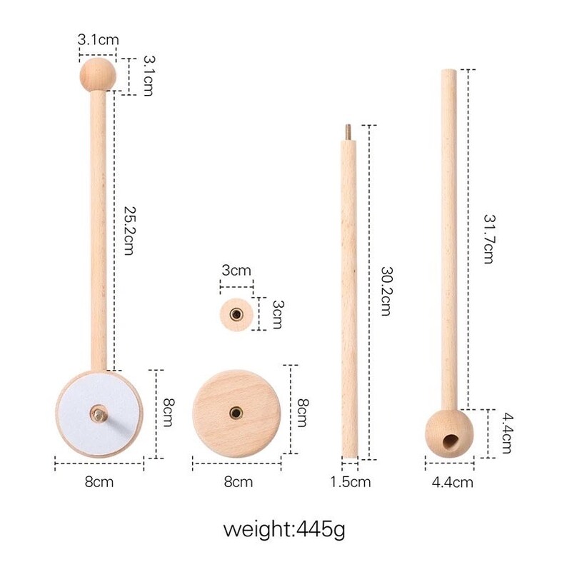 Mobile Halterung aus Buchenholz für das Babybett Bild 5