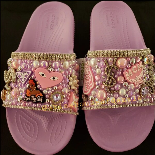 womens bling sliders